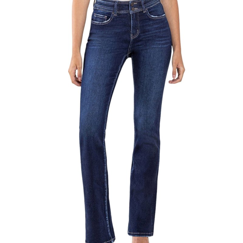 Shop Vervet Denim High Rise Double Binded Waistband Bootcut Jeans In Blue