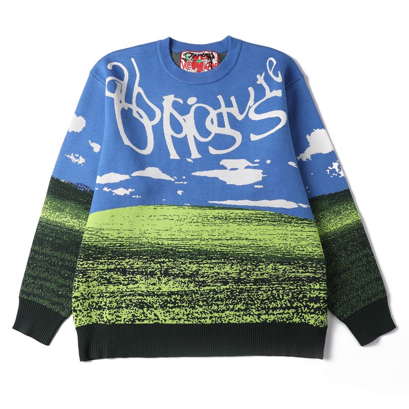 Veryrare Absolute Bliss Jacquard Crewneck Sweater In Green
