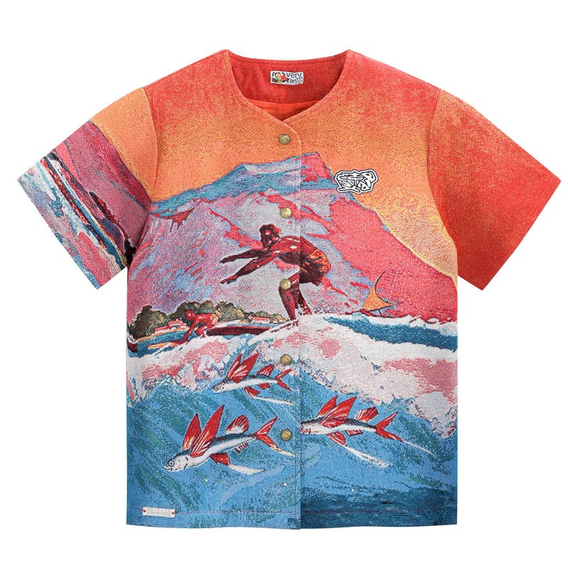 Shop Veryrare Aloha Jacquard Shirt In Red