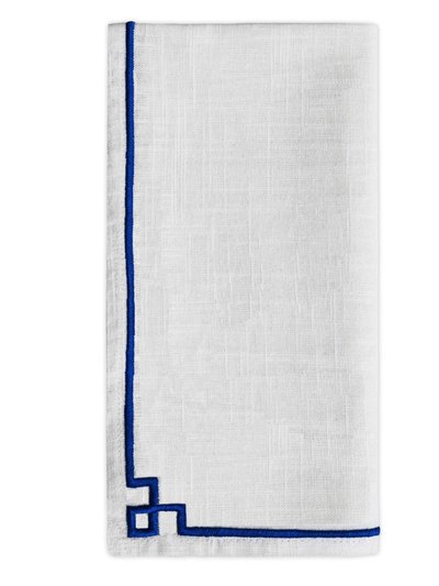 Vibhsa Table Cloth Napkins With Blue Embroiderey, Set Of 4 product