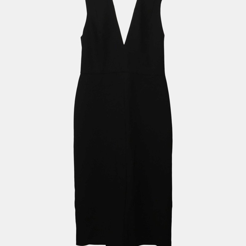 Victoria Beckham Women's Black Bonded Crepe Tux Fitted Dress