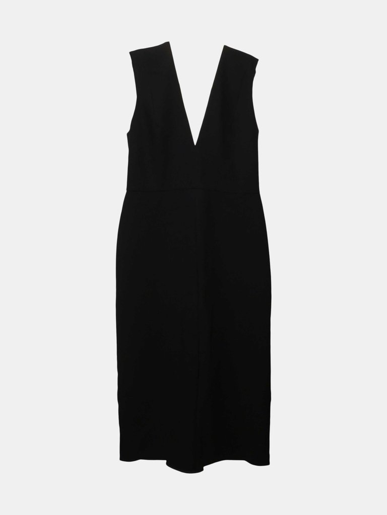 Victoria Beckham Women's Black Bonded Crepe Tux Fitted Dress - Black