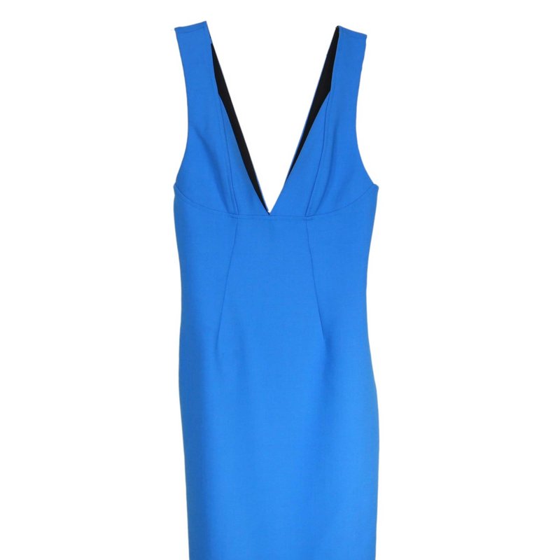 Victoria Beckham Women's Sky Blue Double Wool Crepe Cami Fitted Dress