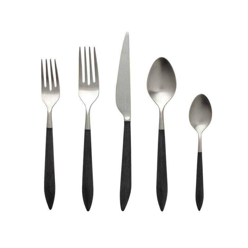 Vietri Ares Argento Five-piece Place Setting In Black