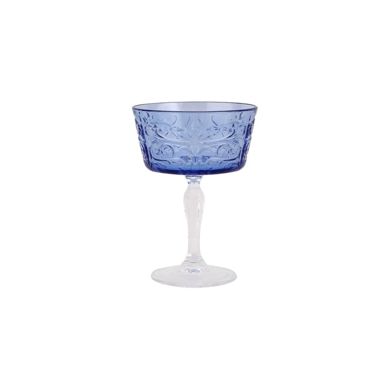 Vietri Barocco Tortoise Coup Champagne Glass In Blue