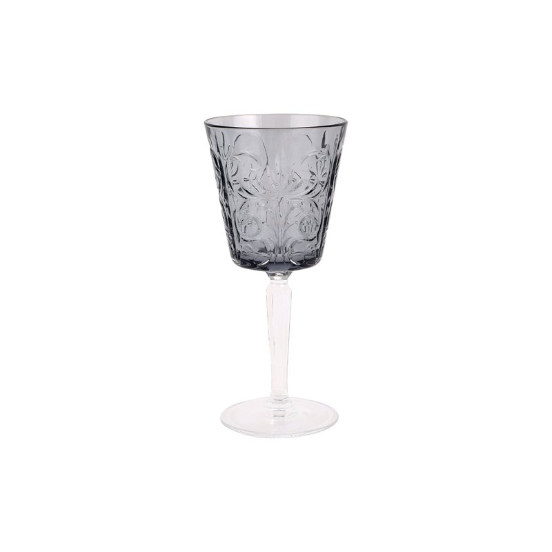Vietri Barocco Wine Glass In Grey