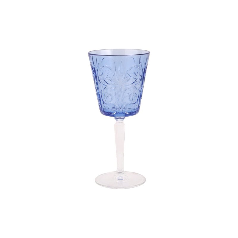 Vietri Barocco Wine Glass In Blue