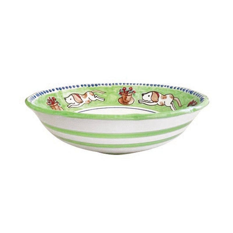 Vietri Campagna Cane Large Serving Bowl In Green