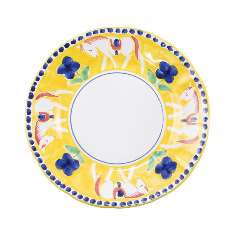 Vietri Campagna Cavallo Dinner Plate In Yellow