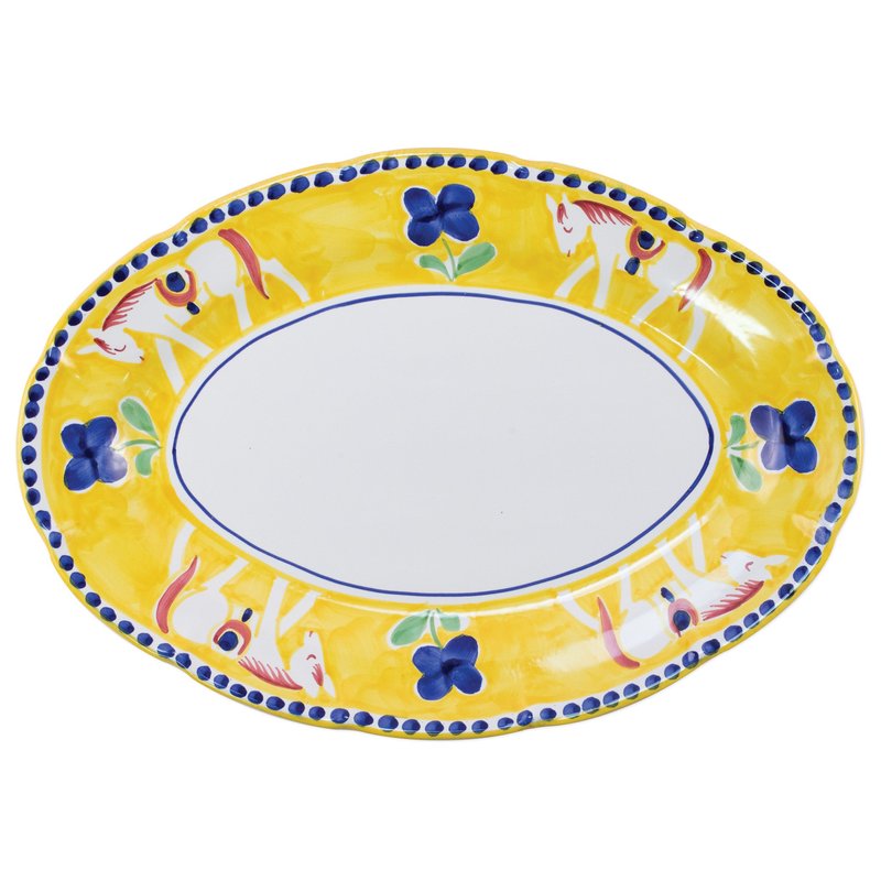 Shop Vietri Campagna Cavallo Oval Platter In Yellow
