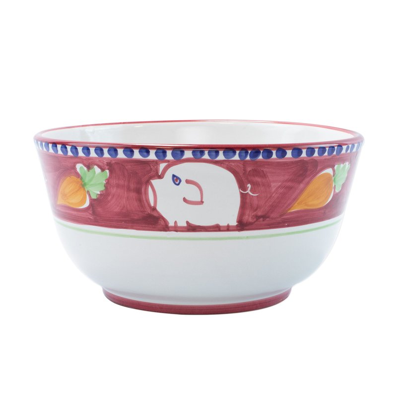 Vietri Campagna Porco Deep Serving Bowl In Red
