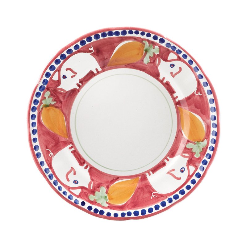 Vietri Campagna Porco Dinner Plate In Red