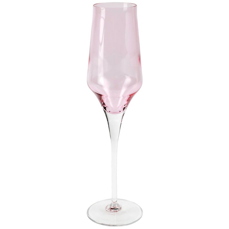 Shop Vietri Contessa Champagne Glass In Pink