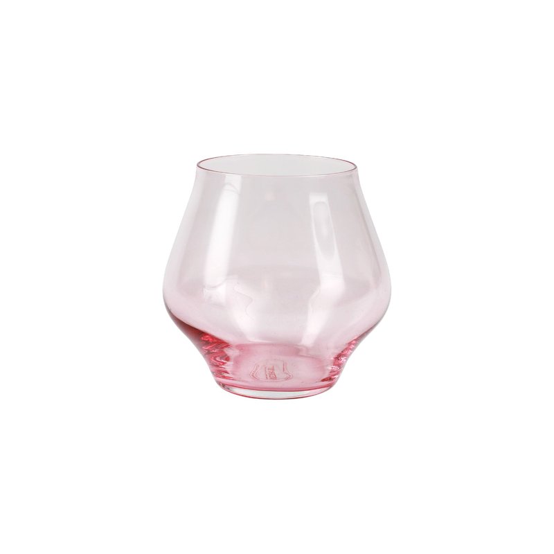 Shop Vietri Contessa Stemless Wine Glass In Pink