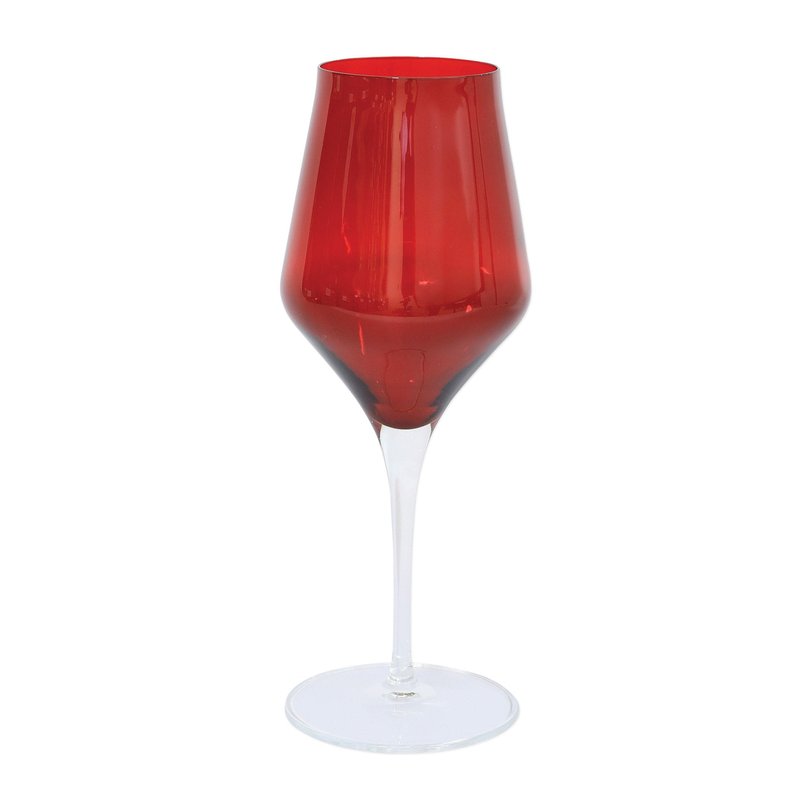 Vietri Contessa Water Glass In Red