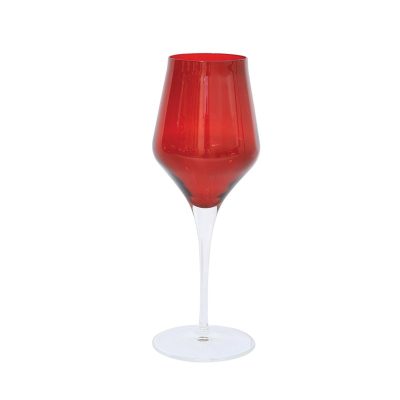 Vietri Contessa Wine Glass In Red
