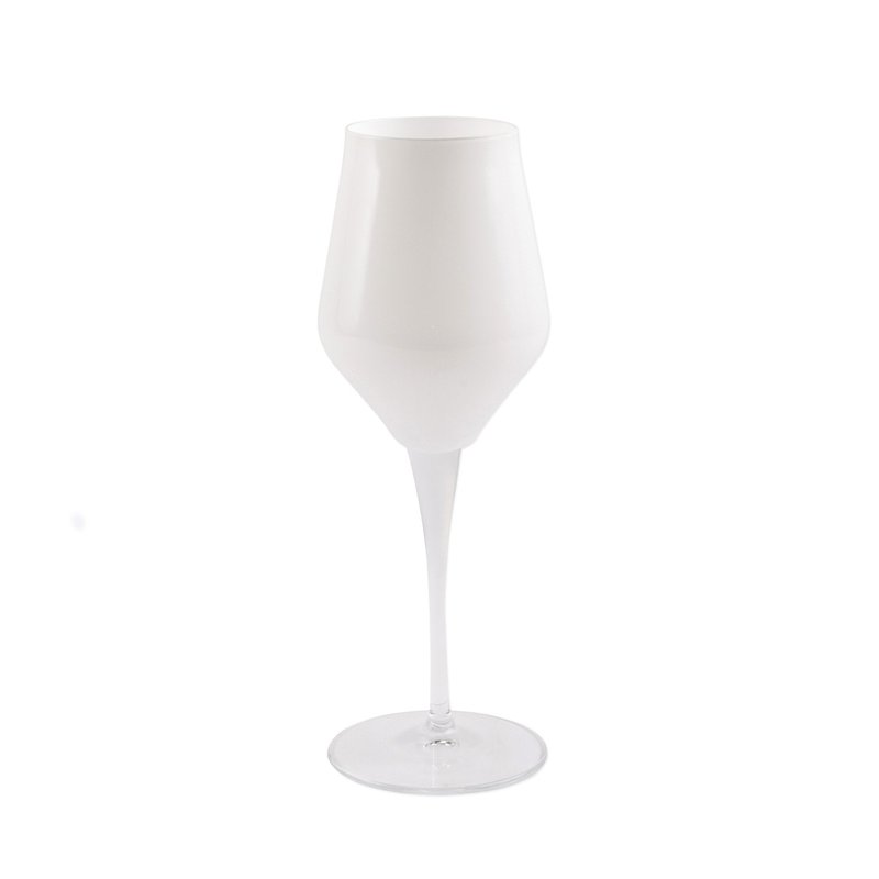 Vietri Contessa Wine Glass In White
