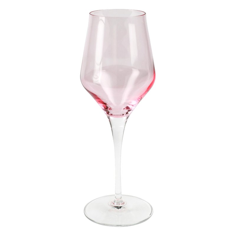 Vietri Contessa Wine Glass In Pink