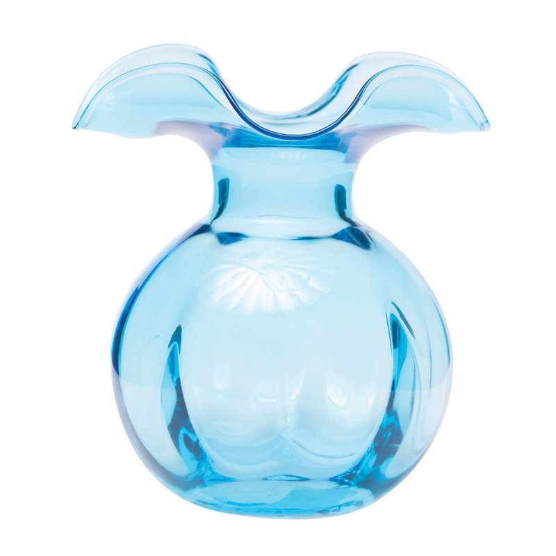 Shop Vietri Hibiscus Glass Aqua Medium Fluted Vase