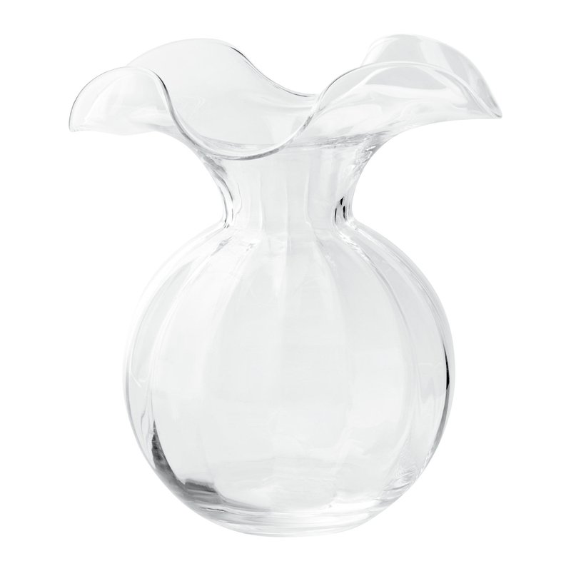 Shop Vietri Hibiscus Glass Clear Medium Fluted Vase In White