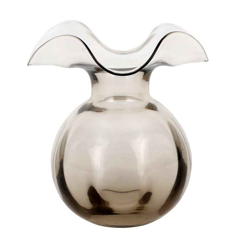 Shop Vietri Hibiscus Glass Gray Medium Fluted Vase