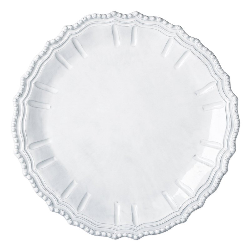 Vietri Incanto Baroque Round Platter In White