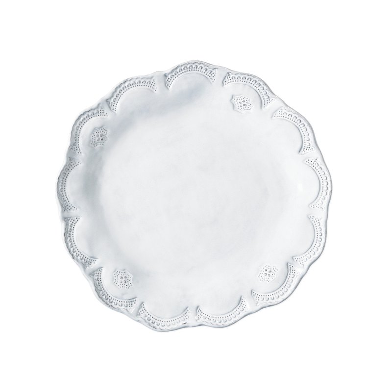 Vietri Incanto Lace European Dinner Plate In White