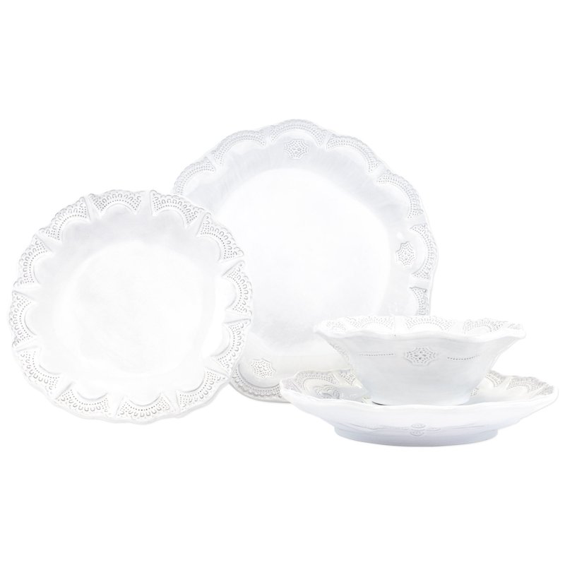 Vietri Incanto Lace Four-piece Place Setting In White