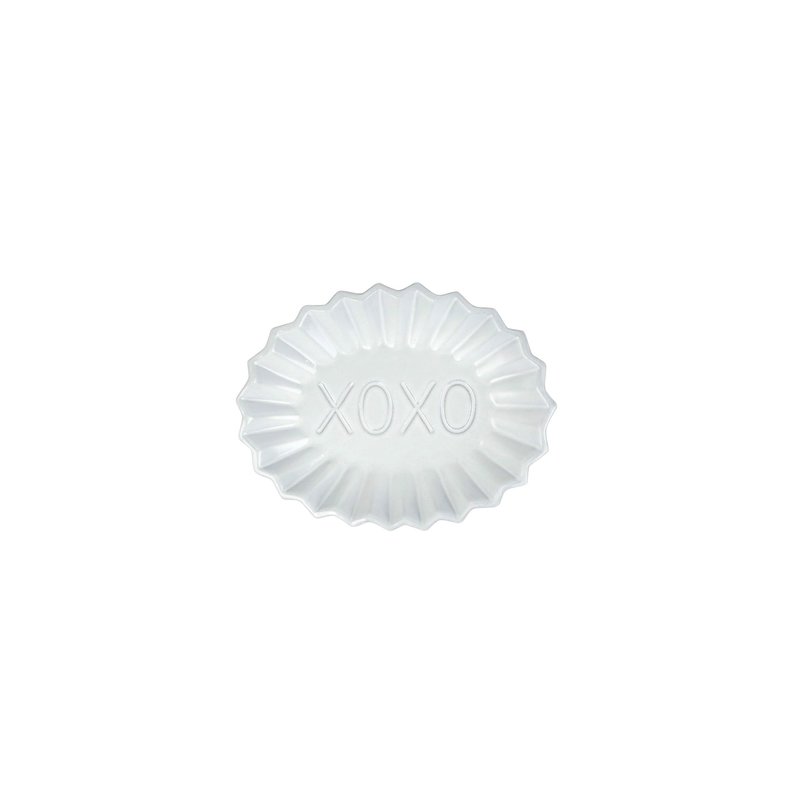 Vietri Incanto Pleated Xoxo Plate In White