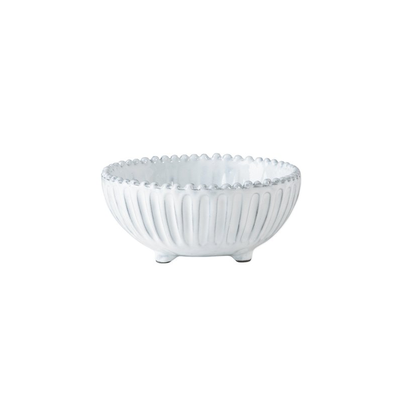 Vietri Incanto Stripe Footed Bowl In White