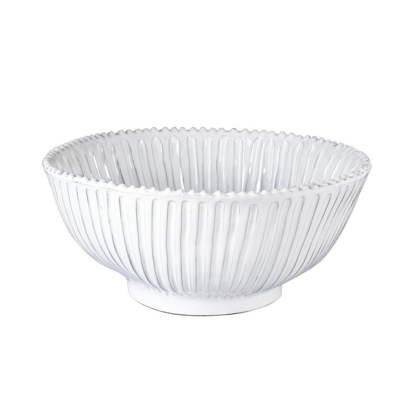 Vietri Incanto Stripe Large Serving Bowl In White