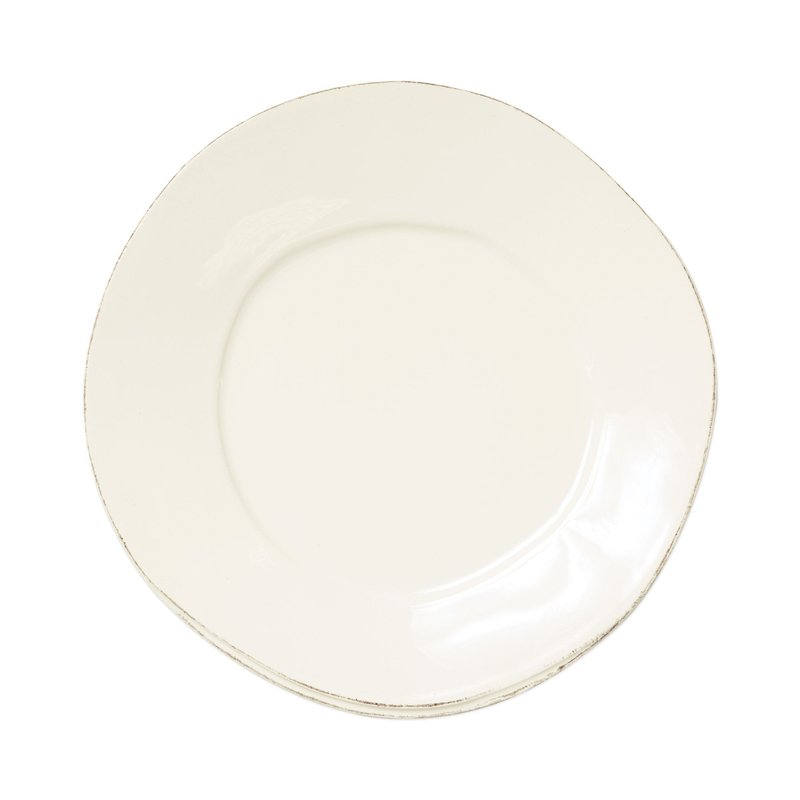 Vietri Lastra European Dinner Plate In White