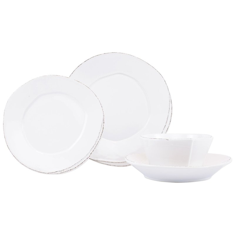 Vietri Lastra Four-piece Place Setting In White