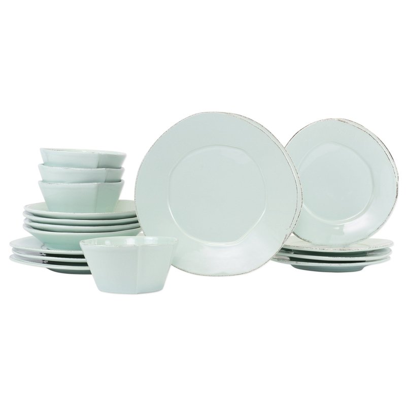 Vietri Lastra Sixteen-piece Place Setting In Blue