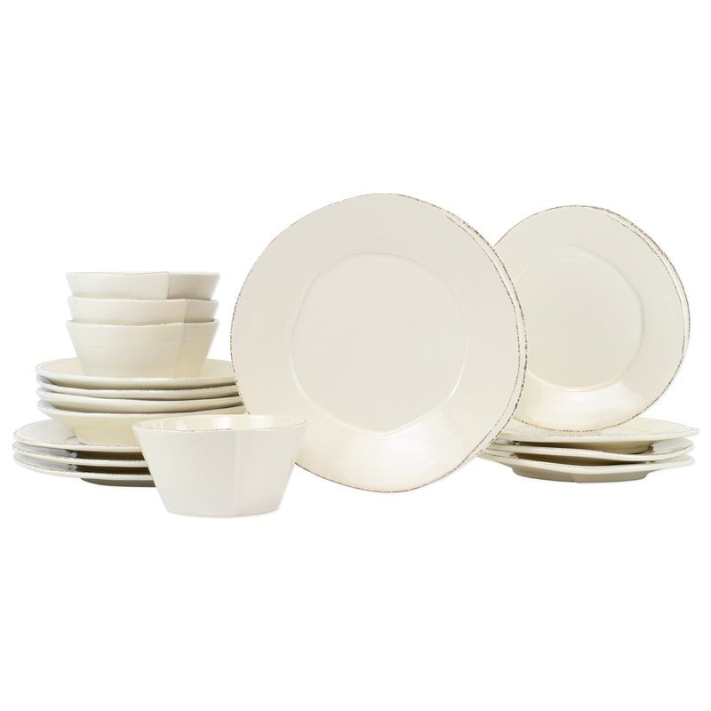 Vietri Lastra Sixteen-piece Place Setting In Brown