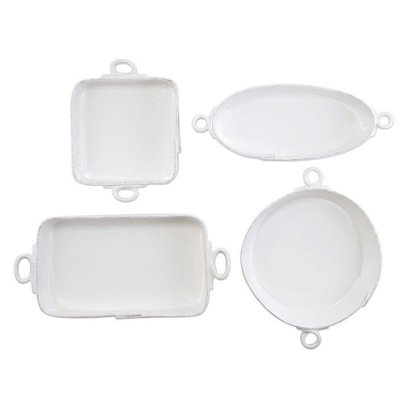 Vietri Lastra White 4-piece Bakeware Essentials Set