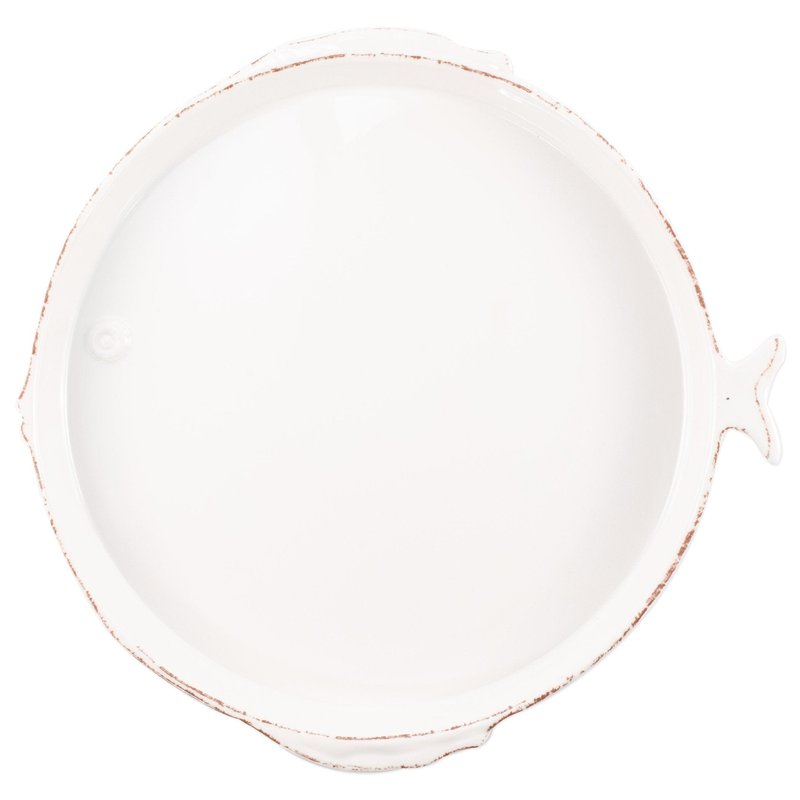 Vietri Melamine Lastra Fish White Round Platter
