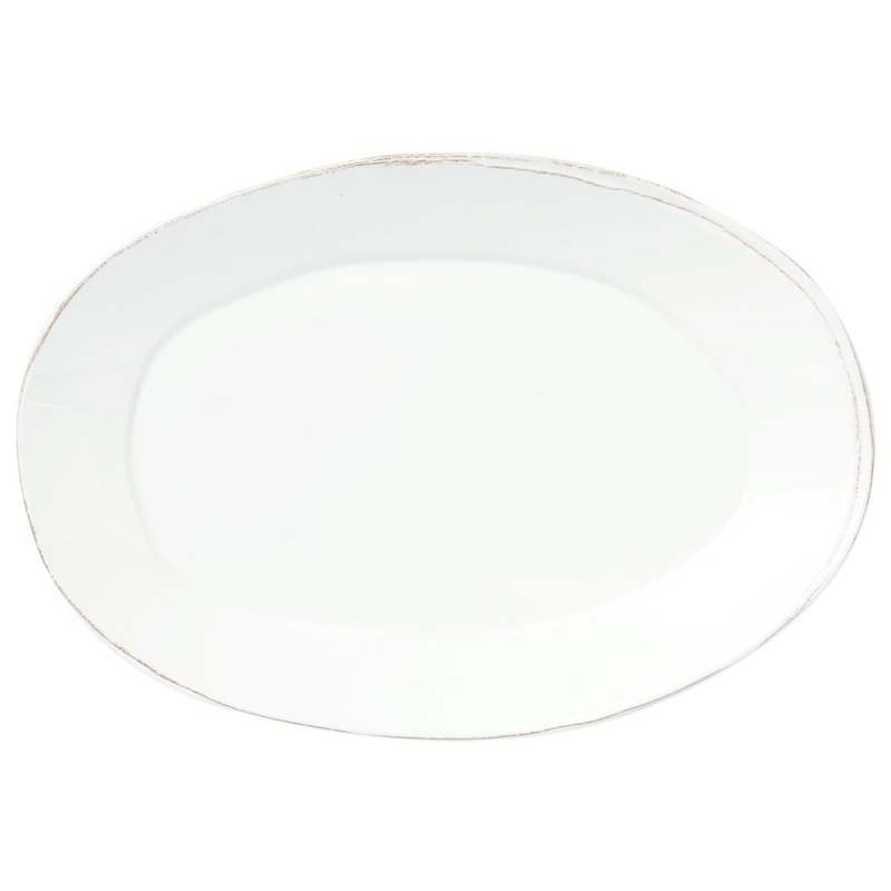 Vietri Melamine Lastra White Oval Platter