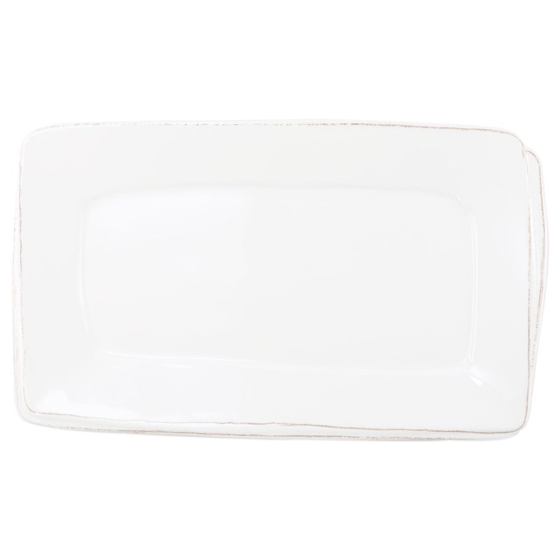 Vietri Melamine Lastra White Rectangular Platter