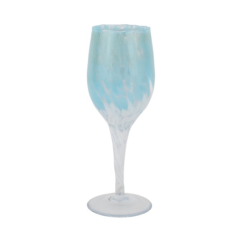 Shop Vietri Nuvola Light Blue And White Wine Glass