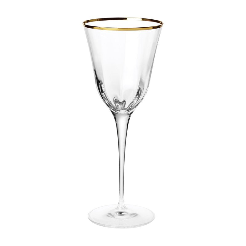 Vietri Optical Gold Water Glass In Yellow
