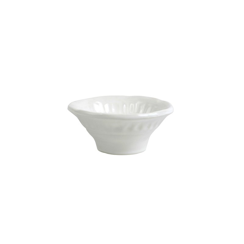 Vietri Pietra Serena Stoneware Dipping Bowl In White