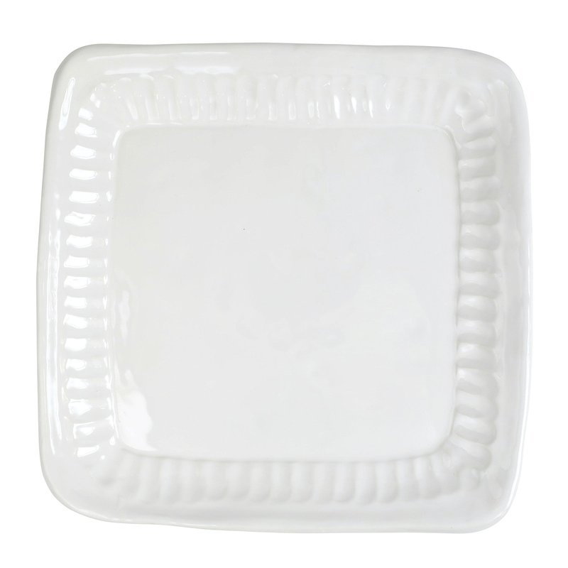 Vietri Pietra Serena Stoneware Square Platter In White