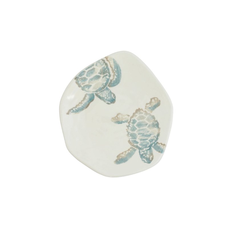 Vietri Tartaruga Turtle With Body Salad Plate In Blue