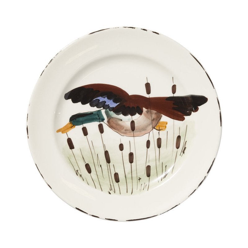 Vietri Wildlife Mallard Dinner Plate In Brown