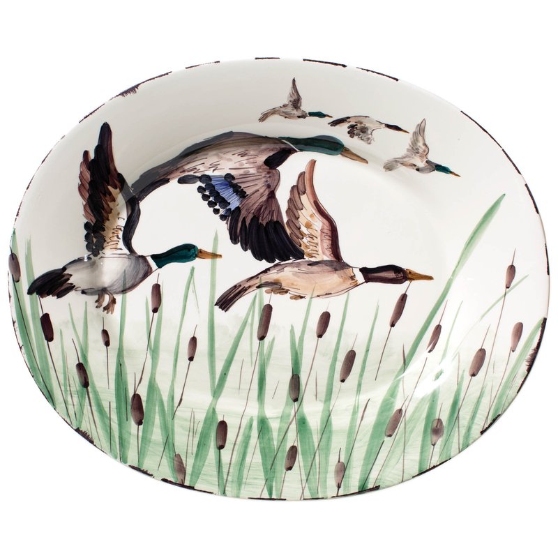Shop Vietri Wildlife Mallard Large Oval Platter In Brown