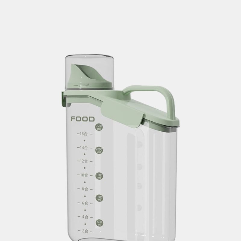 Vigor Airtight Food Storage Container, Grain Transparent Tank Cereal Dispenser For Rice Flour, Food & Liqu In Green