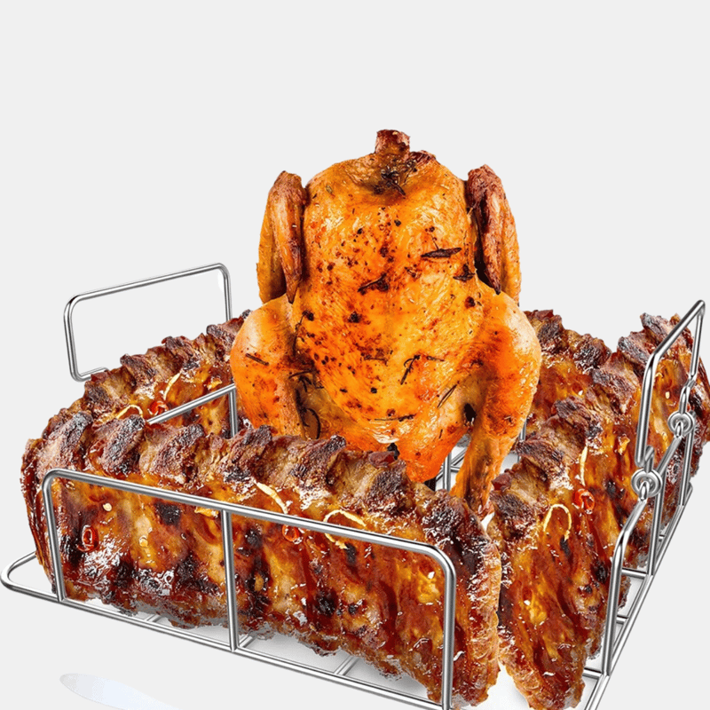 Vigor Barbecue Bbq Tools Stainless Steel Chicken Rib Rosting Stand Rack