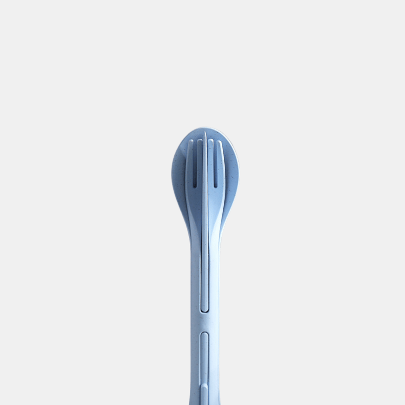 Vigor Biodegradable Reusable Wheat Straw Cutlery Set In Blue