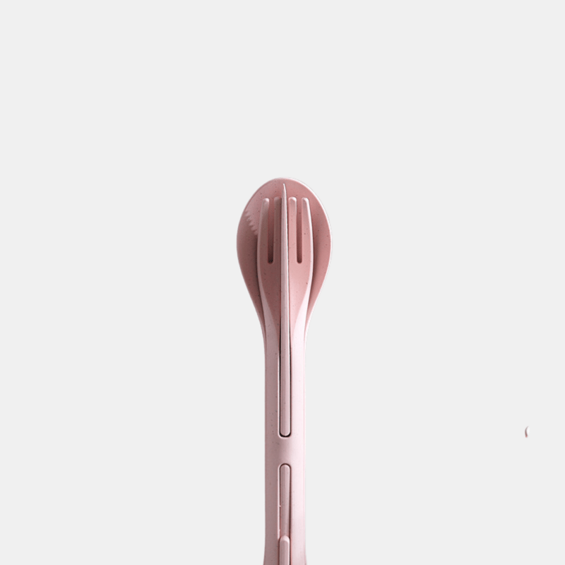 Vigor Biodegradable Reusable Wheat Straw Cutlery Set In Pink
